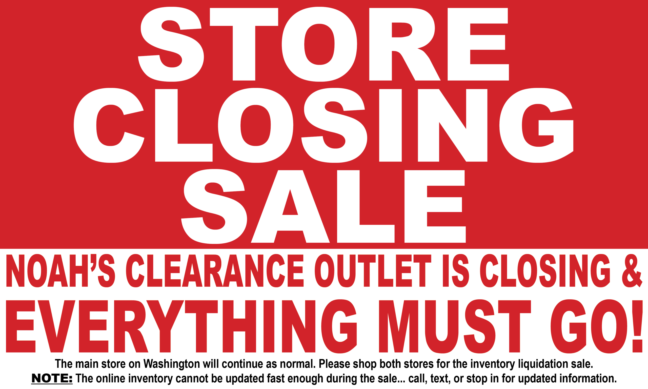Website &ndash; Store Closing Banner