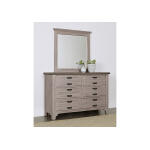 LMCO Home Bungalow Home Double Dresser w/ Mirror - 6 Drawer Dover Grey/Folkstone
