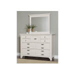 Bungalow Home 6 Drawer Double Dresser and Mirror - Lattice