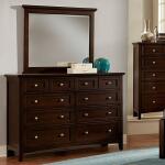Bonanza Merlot 8 Drawer Storage Dresser and Mirror