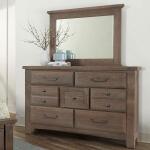 Sawmill Saddle Grey 7 Drawer Storage Dresser with Mirror