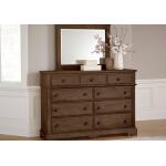 Artisan & Post Cobblestone Oak Bureau 9 Drawer with Mirror