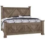 Cool Rustic X Bed With X Footboard Mink Queen