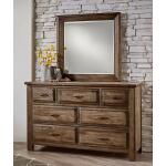 Maple Road Triple Dresser - 7 Drawers with Mirror