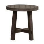 Modern Farmhouse Splay Leg Round End Table in Brown - Image 3