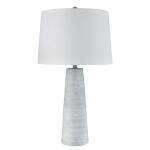 Sky Blue Washed Cone Ribbed Table Lamp