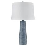 Denim Washed Cone Ribbed Table Lamp