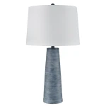 Denim Washed Cone Ribbed Table Lamp
