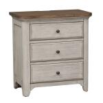 Farmhouse Reimagined 3 Drawer Night Stand w/ Charging Station