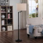 Madison Bronze Floor Lamp With Swing Arm and Fabric Drum Shade - Image 2