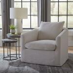 Saxton Uph Swivel Accent Chair - Ivory