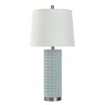 Spa Blue Cast Resin Table Lamp