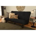 #1000 Cotton and Foam Full-size Futon Mattress in Suede Black