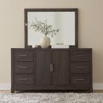 Modern Edge Brown Dresser & Mirror
