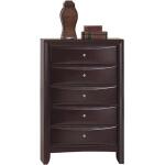 Emily 5 Drawers Chest in Espresso Lacquer