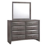 Emily 8 Drawer Dresser & Mirror in Grey