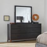 Waterfall Black Dresser w/ Mirror