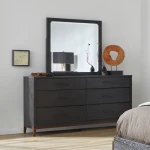 Waterfall Black Dresser w/ Mirror