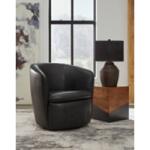 Kierrys Swivel Accent Chair - Midnight - Image 3