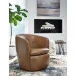 Kierrys Swivel Accent Chair - Caramel - Image 2