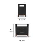 Waterfall Black Nightstand - Image 2