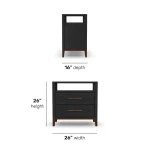 Waterfall Black Nightstand - Image 2