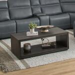 Waterfall Black Coffee Table w/ Casters - Image 2