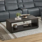 Waterfall Black Coffee Table w/ Casters - Image 2