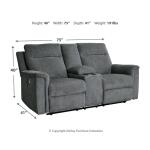 Barnsana Power Reclining Loveseat with Console - Image 5