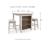 Skempton Counter Height Dining Table and Bar Stools (Set of 3) - Image 8