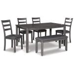 Bridson Dining Table and Chairs with Bench (Set of 6) - Image 2