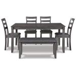 Bridson Dining Table and Chairs with Bench (Set of 6) - Image 7