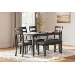Bridson Dining Table and Chairs with Bench (Set of 6) - Image 3